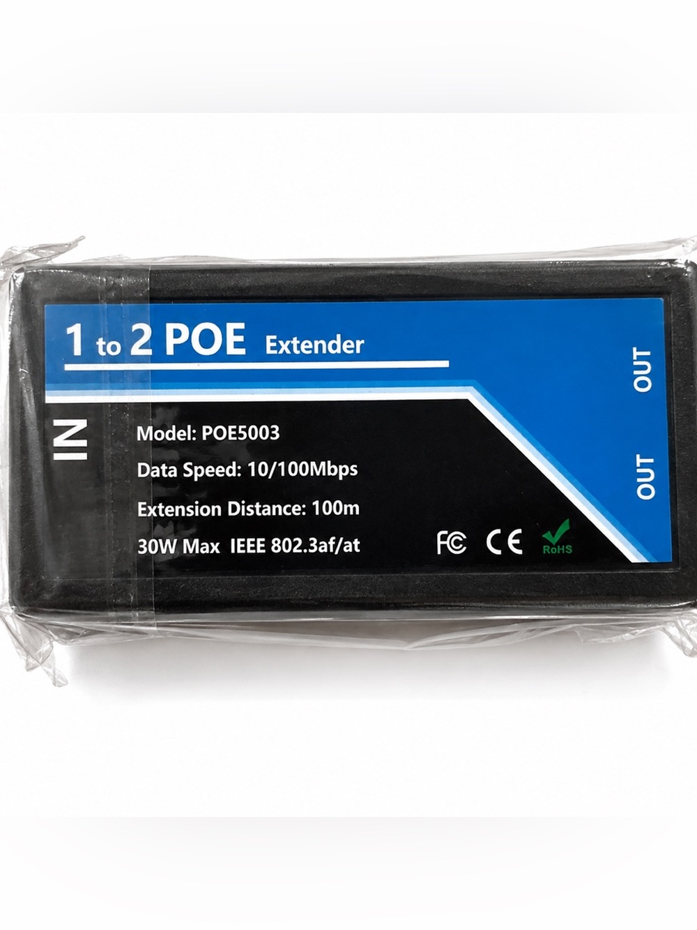 POE5003 PoE Extender in Black and Blue